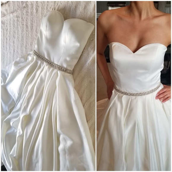 NEW Sweetheart Ball Gown Sateen wedding dress - Picture 3 of 8